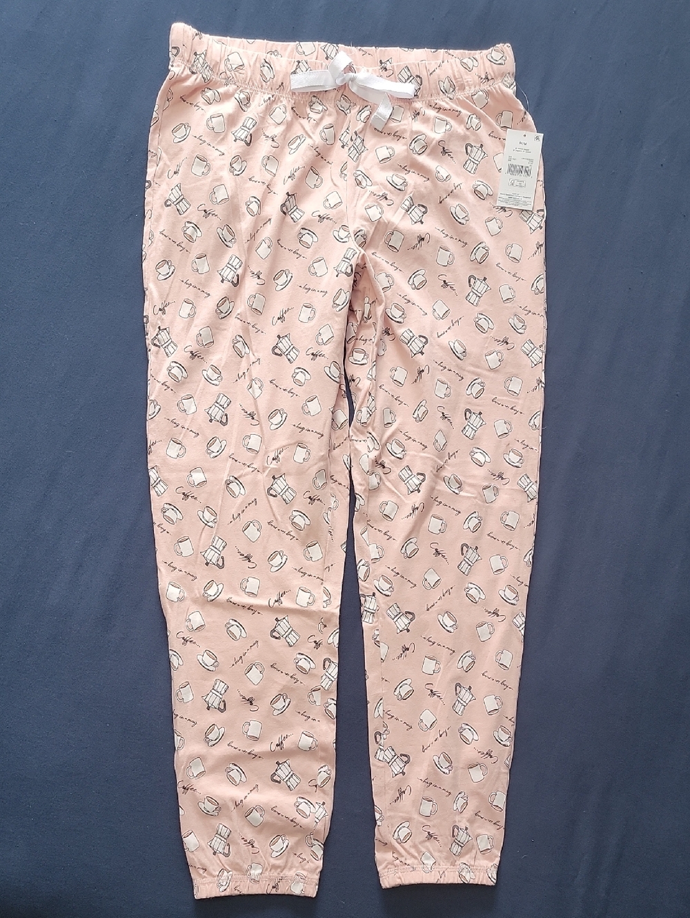 Pink Coffee Mug Print Pajama Pants